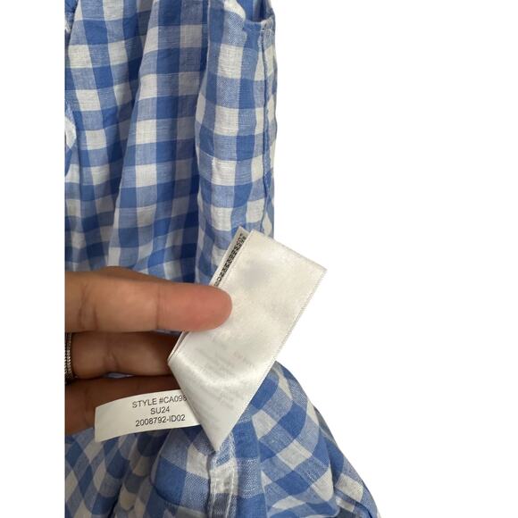 J.Crew Ruffle-Strap Dress in Gingham Linen Cotton Blend Womans Large - Picture 11 of 11